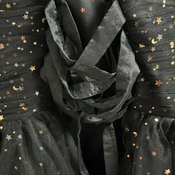 Dress, black with stars, lace up back,16, NWOT - Picture 4 of 4
